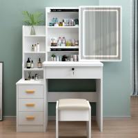 tocador con silla, tocador con 3 cajones, 5 estantes, mesa cosmética moderna - details 0