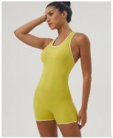 Mono de Yoga ajustado para levantamiento de cadera, diseño atlético de colores contrastantes, mono sin espalda para trabajo, ropa de Yoga de secado rápido con almohadillas para sujetador - details 5