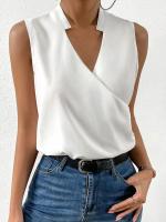Top de Tirante con Estampado Casual de Verano 2023 Blusa de Mujer Blanca sin Mangas con Cuello en V - details 7