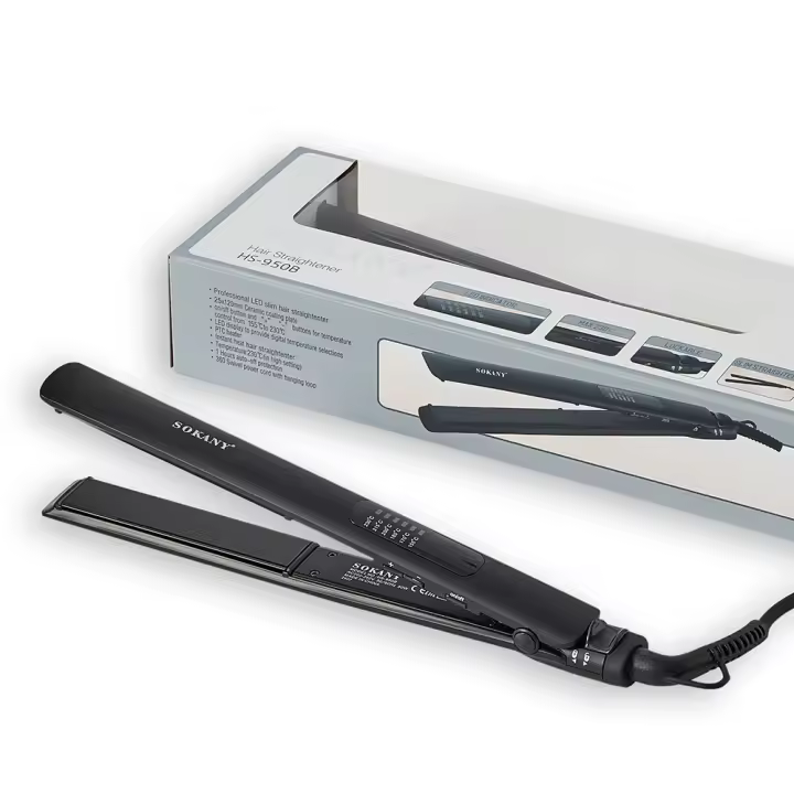 Alisador de pelo profesional para mujer, plancha plana de pelo largo con pantalla LED y temperatura máxima de 230 grados - 1