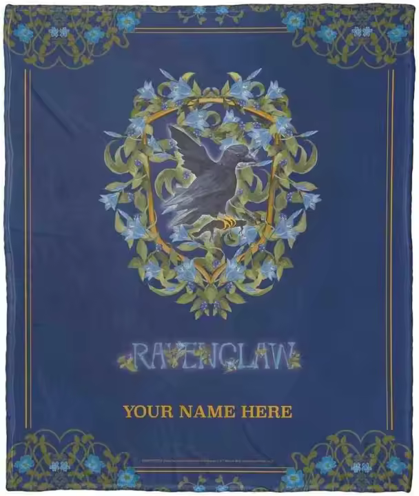 Manta de seda personalizada de Harry Potter, diseño botánico de Ravenclaw - 1