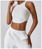 Top Deportivo de Yoga para Mujer Gimnasio Crop Tops Sin Costuras Uso en la Calle Cuello Redondo Manga Corta Secado Rápido Ideal para Primavera/Verano - details 13