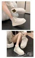 Botas de nieve cálidas para mujer, botas con plataforma antideslizante, suela de goma gruesa, fieltro, algodón, invierno, 2024 - details 9