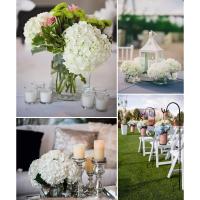 6PCS Flores de Seda de Hydrangea Diseño de Centro de Boda DIY para Decoración de Fiesta en Casa - details 5