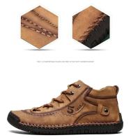Zapatos informales de cuero hechos a mano para hombre, mocasines de invierno con piel, zapatos cómodos para caminar, zapatos planos para hombre, gran oferta - details 1