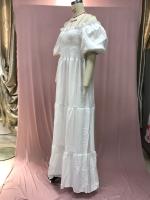 2025 nuevo vestido de hadas de color largo con hombros descubiertos y flores rotas para mujer primavera/verano - details 19
