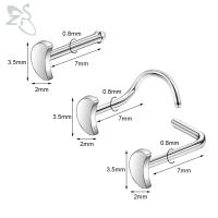 ZS-perno de Nariz de cristal CZ para hombres, forma de cruz de abeja de corazón, 316L retenedor de Pin de acero inoxidable, joyería de Piercing de fosa nasal en forma de L, 20g, 1 pieza - details 6