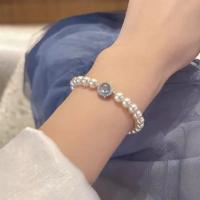 Pulsera de Perlas con Gemas Azules Estilo Retro Ligero de Lujo para Mujer - details 2