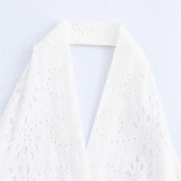 Vestido Informal para Mujer con Cuello Colgante Bordado Estilo Europeo Americano Moda de Otoño - details 7