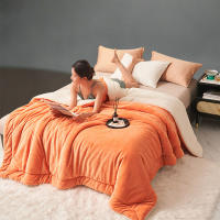 Manta de felpa de cordero grueso de doble capa, forro polar de felpa a cuadros para cama, sofá, manta de lana de Coral suave y cálida, mantas de invierno - details 3