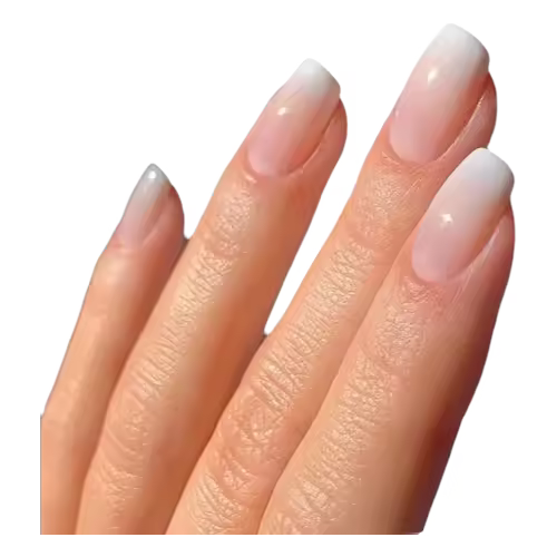 Juego de Uñas Postizas Cortas en Rosa de Alta Saturación Set Completo de 24 Piezas para Dedos y Pies con Estilo Cuadrado - 1