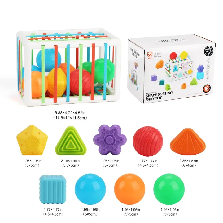 Baby Toys Color Shape Cognitive Shape Sorting Blocks Grip Fine Motor Training Montessori Toys Educational Toys for 12months Baby - 1
