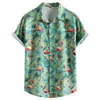 Camisa holgada de manga corta para hombre, top estampado de talla europea, informal, a la moda, novedad de 2023 - details 3
