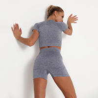 Hamidou-camisetas deportivas de Yoga para mujer, Tops sin costuras para Fitness, ropa deportiva para correr y gimnasio - details 39