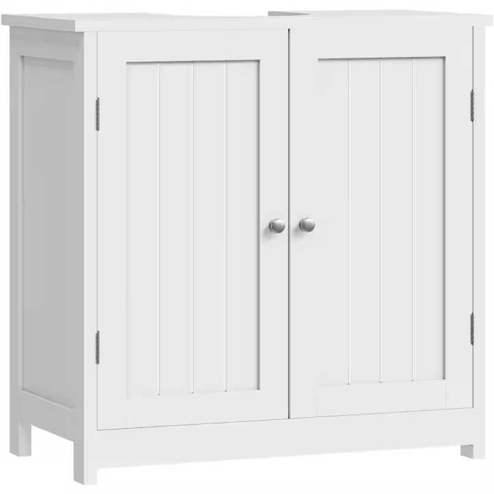 Mueble Baño Moderno de Madera Lavabo Bajo con Armario y Sifón Estante Ajustable con 2 Puertas - 1