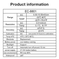Medidor de suelo portátil EC-8801, probador Digital EC/TEMP 2 en 1, Detector de suelo ATC, analizador EC de suelo para jardín, granja e invernadero - details 9