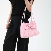 Bolso de hombro elegante de Color sólido con lazo de PU, bolso de mano portátil de estilo coreano, bolso de cubo de lujo, bolso de moda para axilas para mujer - details 17