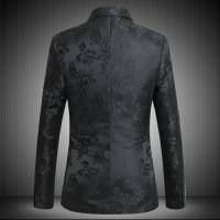 Chaqueta de esmoquin Floral para hombre, traje bordado rosa - details 3