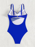 Bañador de una pieza con realce para mujer, traje de baño liso, Monokini Sexy con tirantes, ropa de playa para verano, 2024 - details 10