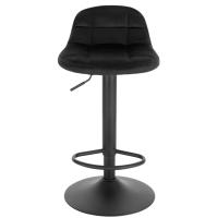 1 Uds. Taburetes de bar ajustables en altura 360 °   Silla de bar giratoria con respaldo, taburete de terciopelo con reposapiés de metal para cocina - details 1