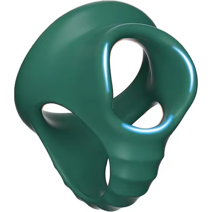 Anillo triangular para pene, anillo de silicona para pene con cuatro agujeros, jaula de castidad elástica masculina, ensanchador de bolas de bondage para escroto, anillo de erección para eyaculación retardada, juguetes y juegos sexuales para adultos - 1