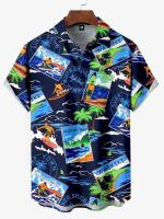 Camisa Casual de Playa Kawaii Aloha Estampado 3D Verano, Manga Corta, Talla Grande para Hombres y Mujeres - details 7