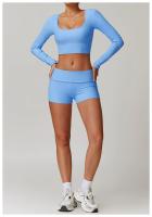 Shorts Deportivos de Cintura Alta y Adelgazados Mango de Melocotón para Yoga y Estiramiento - details 3