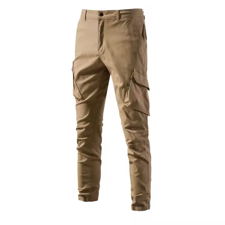 Pantalones Casuales de Algodón para Hombres Versátiles con Múltiples Bolsillos Transpirables - 1