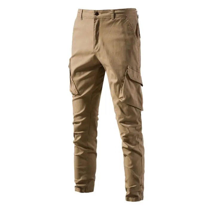 Pantalones Casuales de Algodón para Hombres Versátiles con Múltiples Bolsillos Transpirables - 1