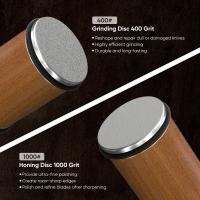 Juego de afilador de cuchillos rodante de madera de primera calidad con 15 °   & 20 °   Ángulos magnéticos |   Ideal para cuchillos de cocina, cuchillas y tijeras de chef: duradero, lavable, no requiere ensamblaje, marrón claro, kit de afilado de cuchillo - details 2