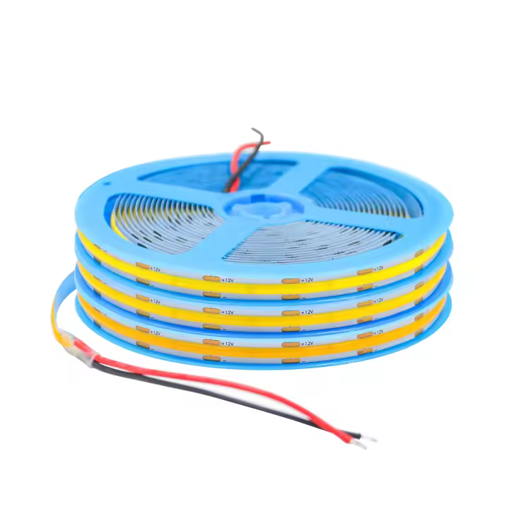 Tira de luces LED COB de 12V y 24V, 480Led, cinta luminosa Flexible de alta densidad, RA90, Cinta Lineal regulable, blanco frío y cálido - 1