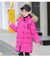 Chaqueta de Abrigo para Niñas Invernal 2025 Cálida, Gruesa, Capucha de Piel Sintética, Abrigo de Exterior para Adolescentes 2-12 Años - details 11