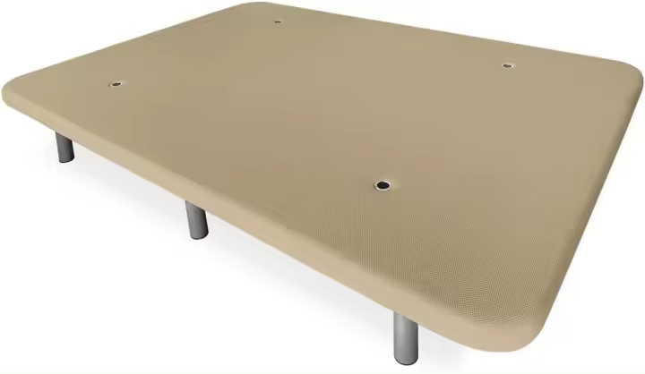 Base Tapizada 3D Reforzada, Gran Estabilidad con 5 Barras Transversales y 6 Patas metálicas roscadas de 25cm, 135x190, Beige - 1
