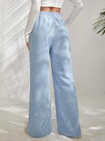 Pantalones de pana para mujer, cintura alta recta, pierna ancha, otoño, elegantes y originales - details 10