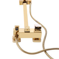 Sistema de ducha de lluvia dorado con grifo, juego completo de ducha de acero inoxidable, cabezal de ducha de lujo | Altura ajustable | Ideal como regalo | Instrucciones en alemán - details 3