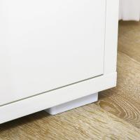 Taburete de Almacenamiento de Armario de Sala con 3 Puertas Estante Ajustable para Cocina Blanco - details 8