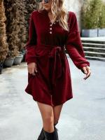 Elegante Vestido Casual de Manga Larga para Mujer Cuello en V Distintivo - details 9