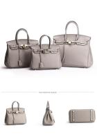 Bolso de mano de cuero genuino con patrón de lichi para mujer, Bolso grande de un hombro, capa superior, nuevo - details 14