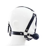 Accesorios exóticos: juguete de mordaza para coqueteo sexual para parejas, arnés de cuero SM erótico para adultos con tapón bucal de bola suave para regatear - details 1