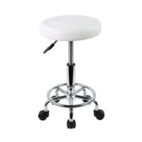 Taburete Giratorio Taburete de Trabajo Taburete de Bar Regulable en Altura 49-64cm Giratorio Blanco - details 8