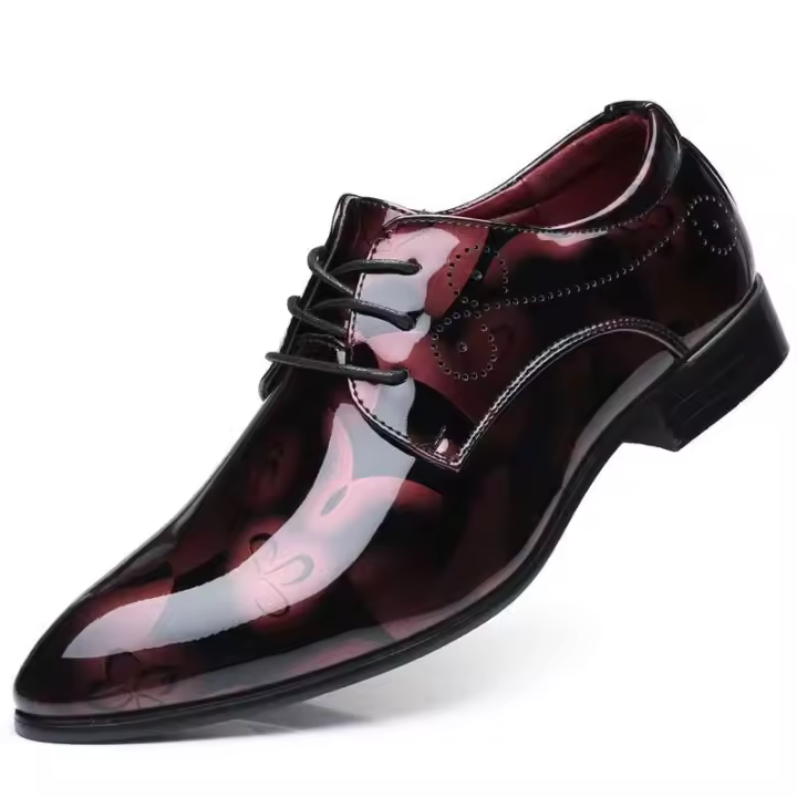 Zapatos de cuero puntiagudos de nueva tendencia, zapatos de hombre de moda de talla grande - 1