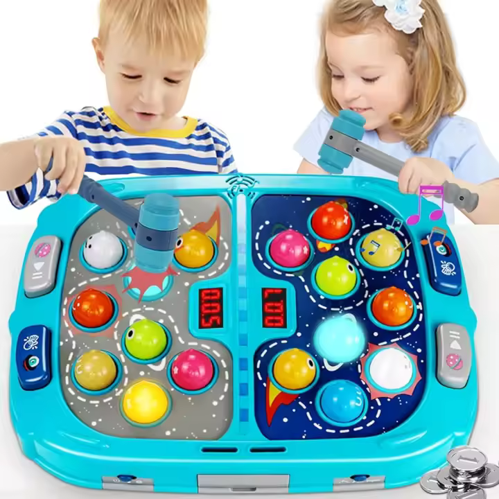 Juguetes Whack A Mole para niños Pequeños Regalos Interactivos Educativos con Sonido y Luz Modo PK para Niños de 3 a 6+ Años - 1