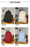 Moda Bolsas de Dos Hombros de Color Sólido para Hombres y Mujeres Tendencia Casual Bolsa de Nylon con Cremallera Mochila de Gran - details 0
