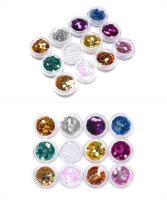 Polvo de Efectos de Uñas KADS Set de 12 Colores Glitter para Decoración de Uñas con Lánticas de Copos de Nieve Joyas de Manicura - details 4
