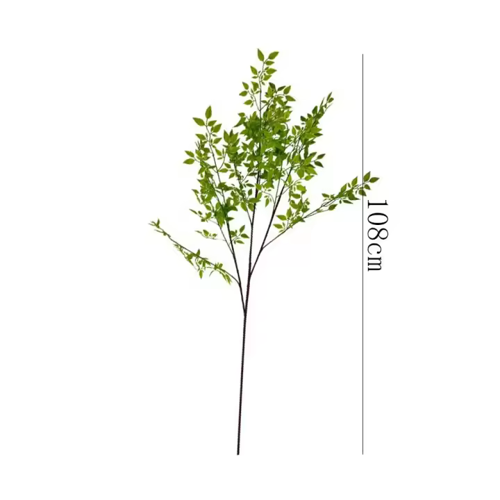 Rama de bambú Nantian Artificial hecha a mano, simulación larga y Flexible, bambú Nantian verde, 110cm, plantas falsas para oficina - 1