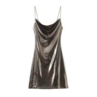 Ropa de mujer europea y americana, francesa, mini vestido de metal con tirantes brillantes 1165152 - details 6