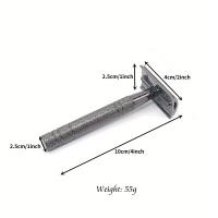 Maquinilla de afeitar de doble filo, afeitadora de barba de seguridad en forma de T con cuchillas de repuesto, afeitadora Manual portátil, adecuada para usos de viaje en casa - details 3