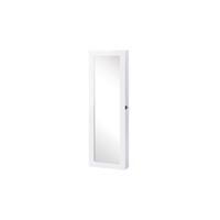 Espejo Joyero con 20 Luces LED Armario Joyero Reclinable con Guardajoyas Anillos Pendientes Collares Cerradura y Llaves 40x37x146 cm Blanco - details 10