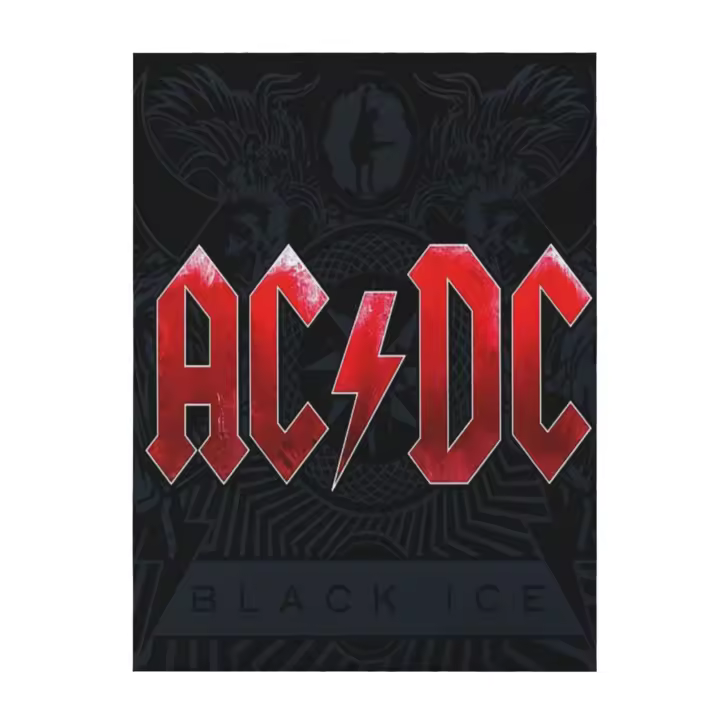 Acdc manta negra de franela de hielo para sofá, dormitorio - 1