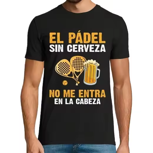 pádel sin cerveza no cabe,Camiseta de Pádel Divertido, ropa para exteriores - 1